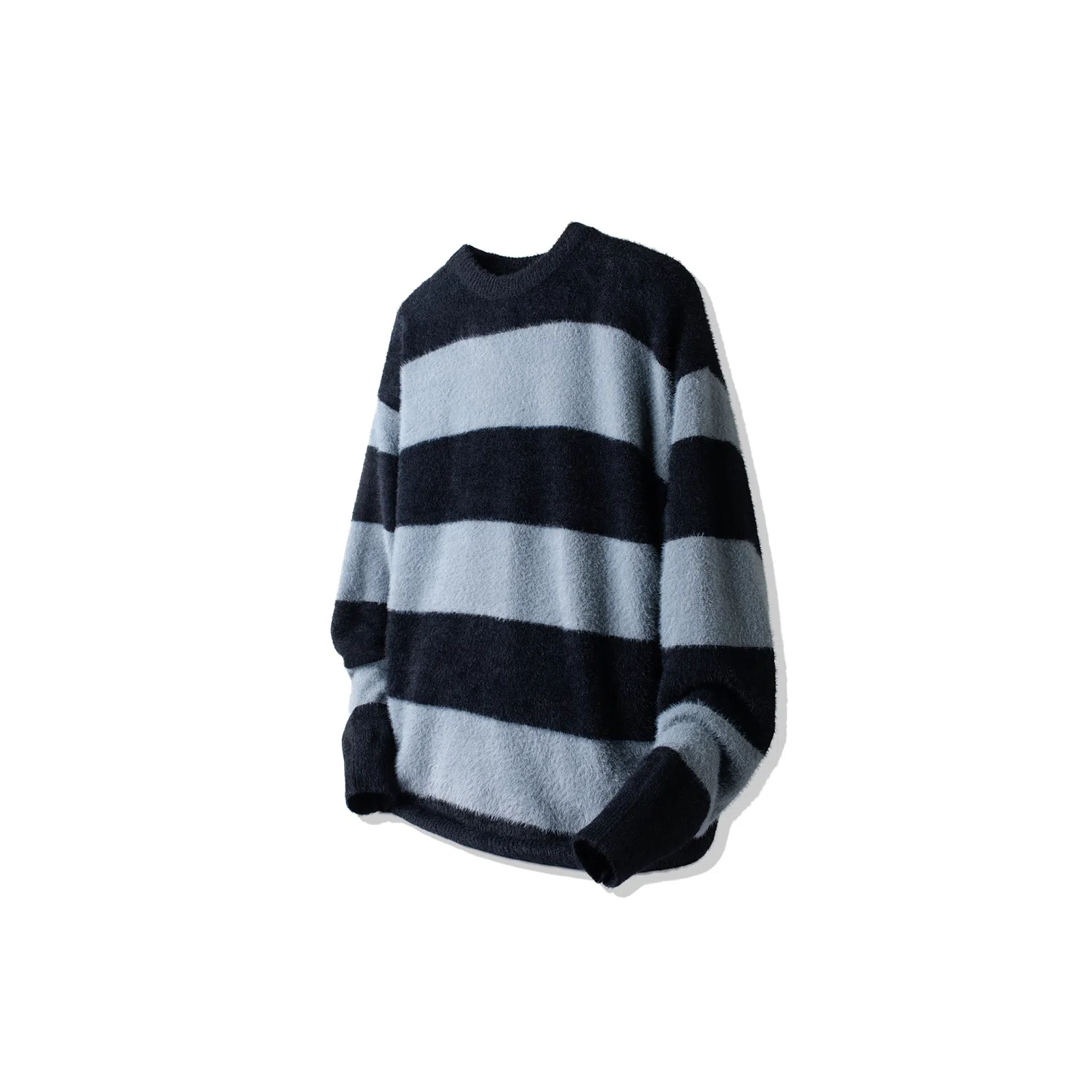 我是大卫 小众设计感百搭韩版高级感时尚休闲宽松针织衫 男女同款 黑灰条纹