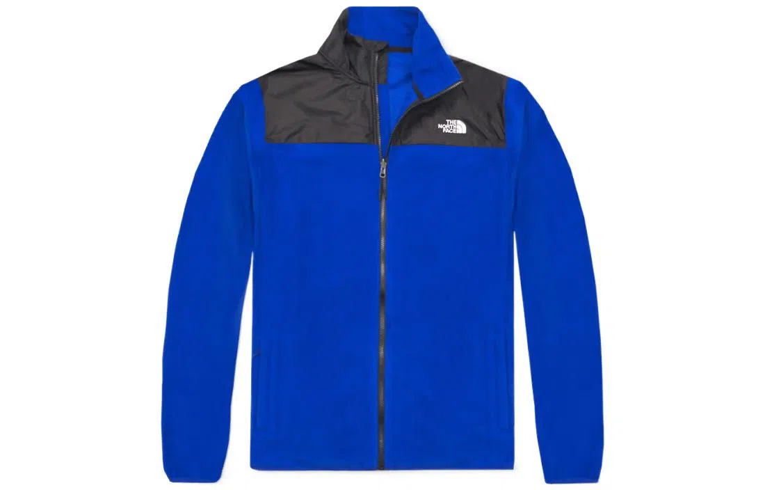 The North Face Logo Print Zip Jacket Blue