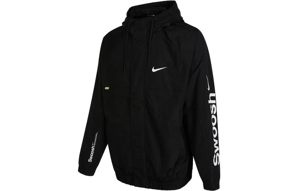 Nike Woven Logo Print Jacket Black