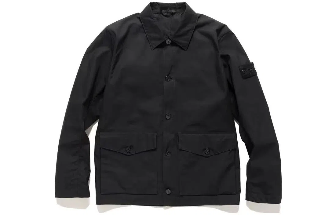 Stone Island Ghost Pieces Black Label Long Sleeve Polo Jacket