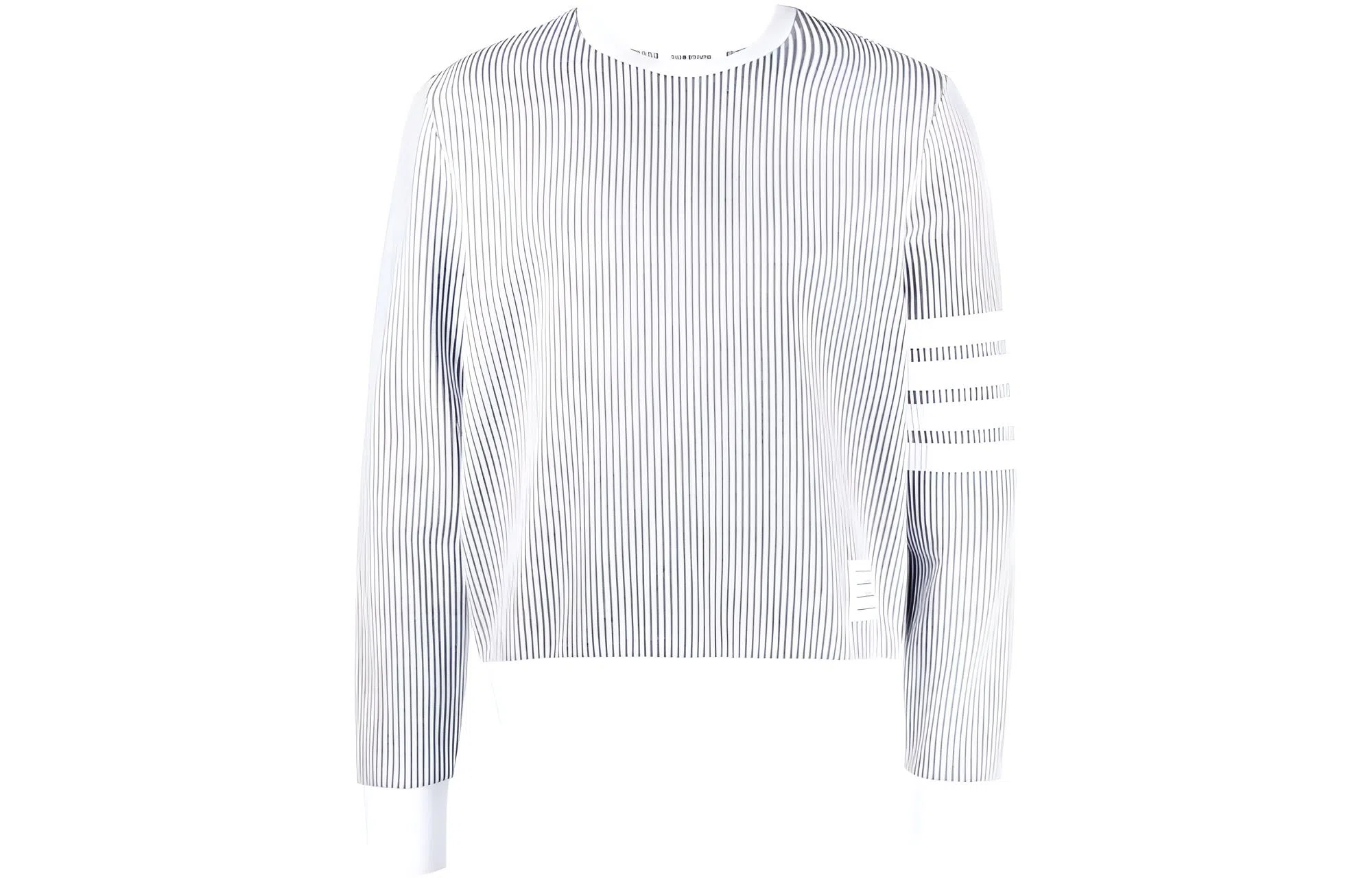 Thom Browne SS23 Classic Four-Bar Crewneck Sweatshirt Light Grey