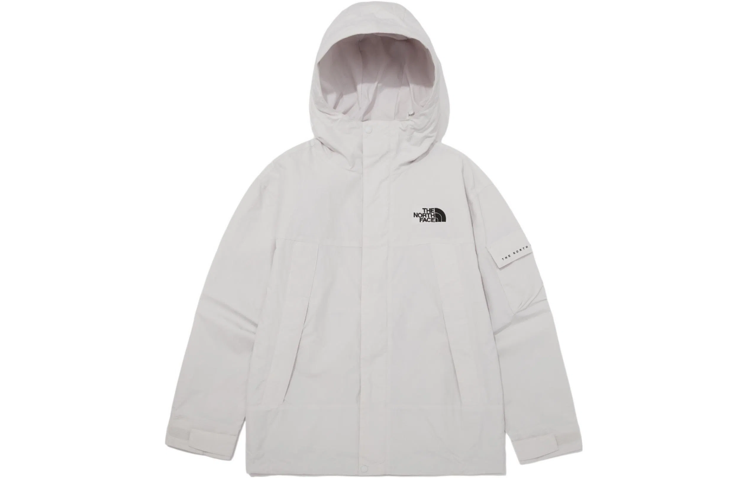 The North Face Logo Print Windbreaker Jacket Grey