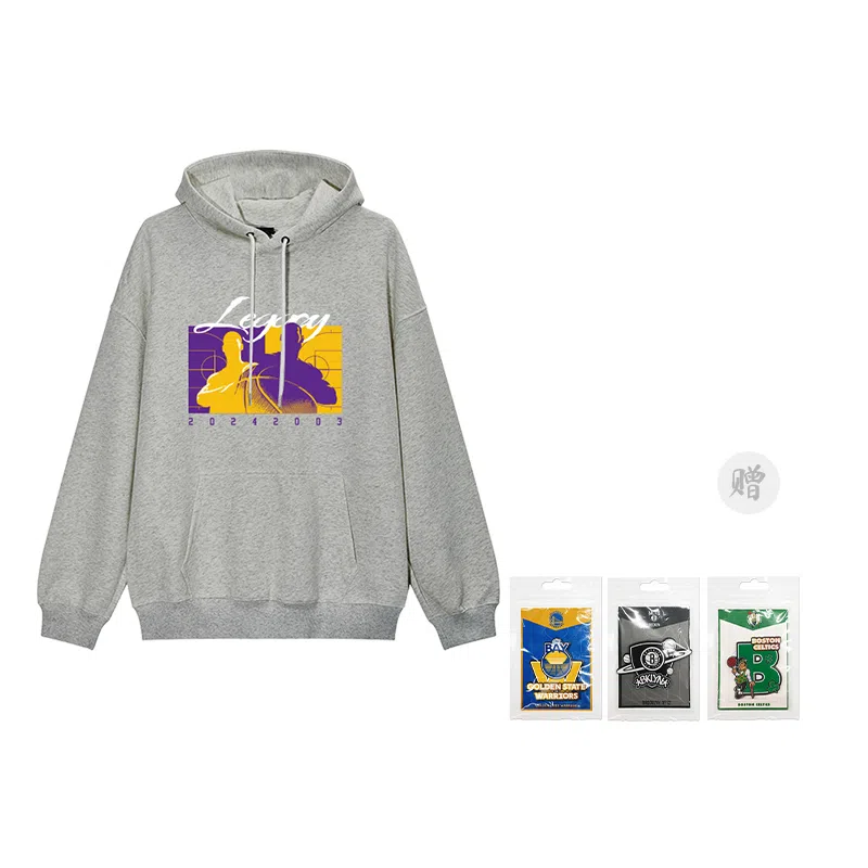 腾讯视频草场地 潮牌学生党好物篮球文化系列连帽跑步运动休闲百搭卫衣 男女同款 父子同台詹姆斯布朗尼篮球文化系列