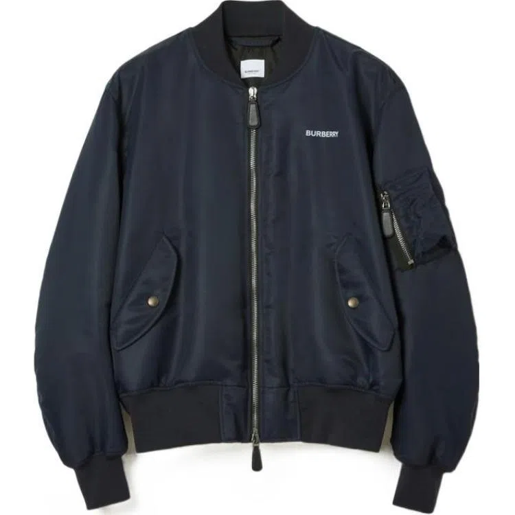 Burberry SS23 Logo Print Bomber Jacket Navy