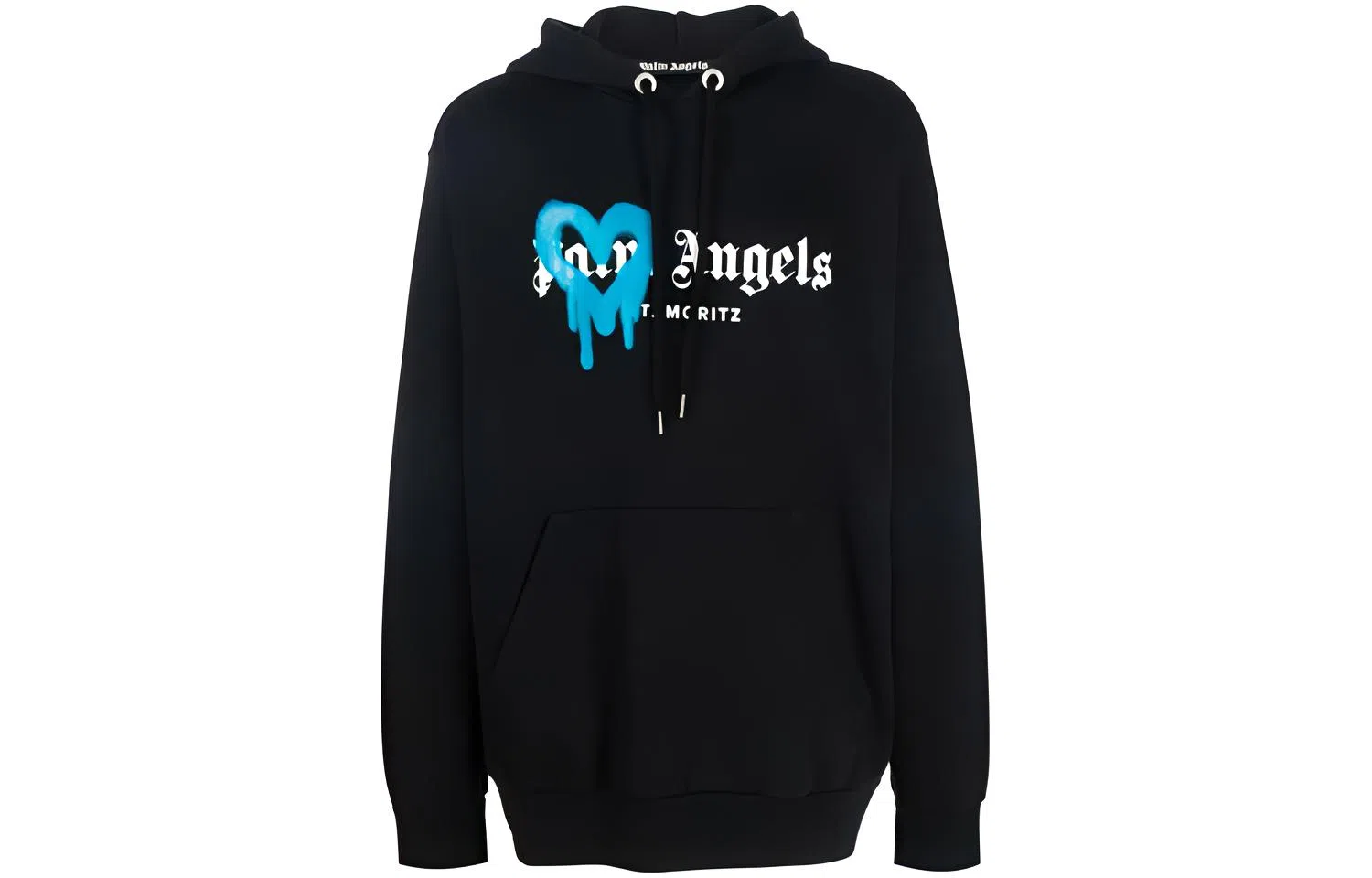 Palm Angels FW21 Spray Heart Logo Hoodie Black