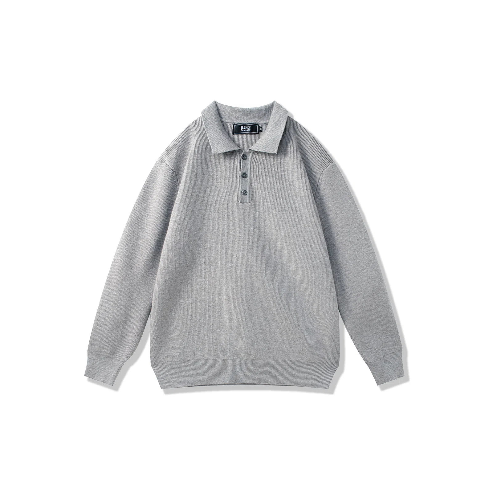 我是大卫 韩版时尚小众设计感纯色简约百搭宽松长袖针织衫 男女同款