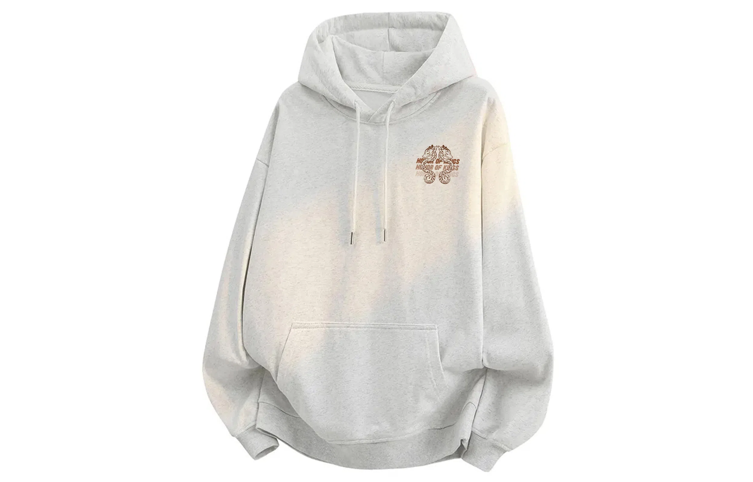 王者荣耀 女蜗补天款美式复古蛇年对称倒影双排字母印花保暖学生党日常学院风百搭落肩长袖无性别休闲宽松多巴胺连帽卫衣 男女同款