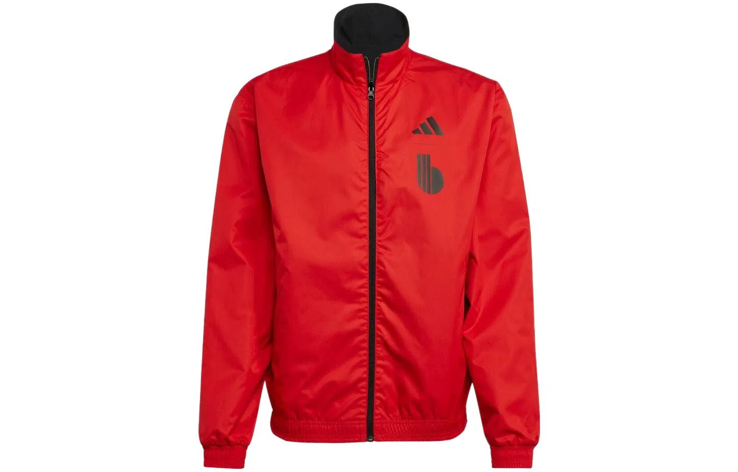 adidas Logo Print Zip Jacket Red