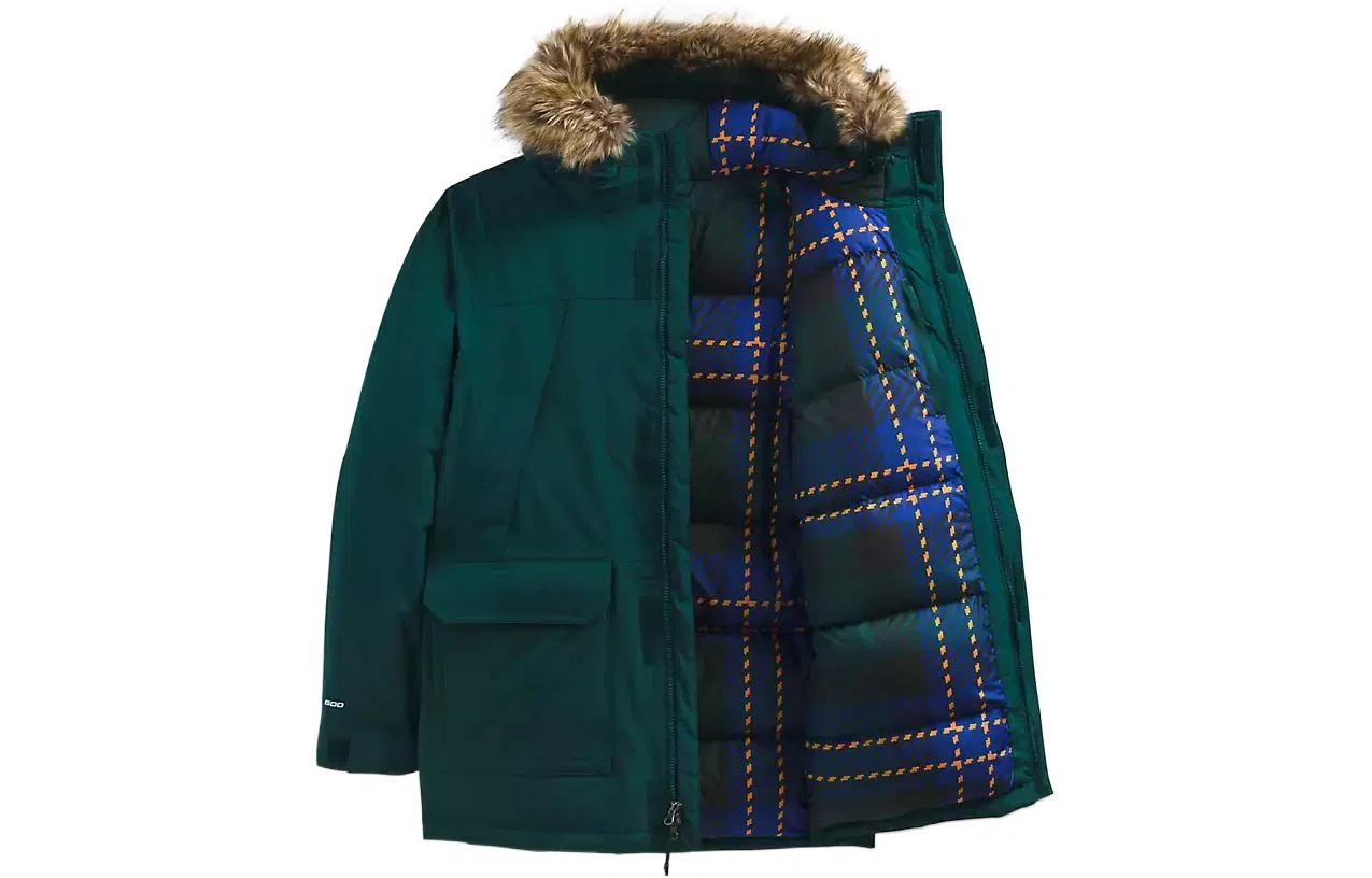 The North Face Logo Embroidered Hoodie Jacket Green