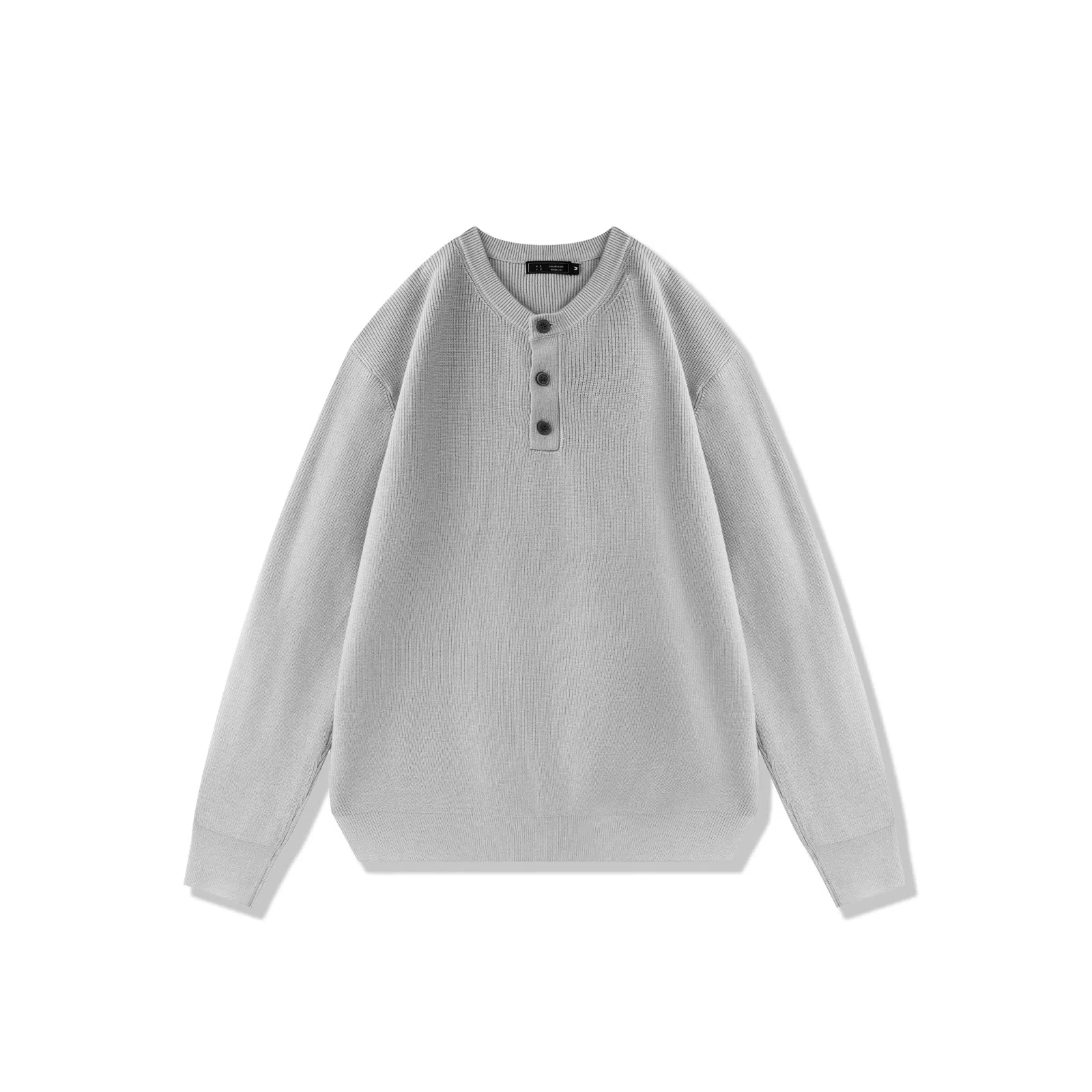 我是大卫 美式亨利领毛衣内搭打底衫休闲慵懒宽松潮流长袖针织衫 男女同款