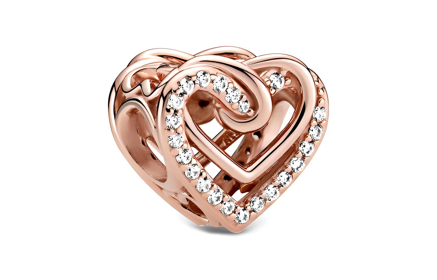 Pandora Shining Entwined Hearts Charm Rose Gold