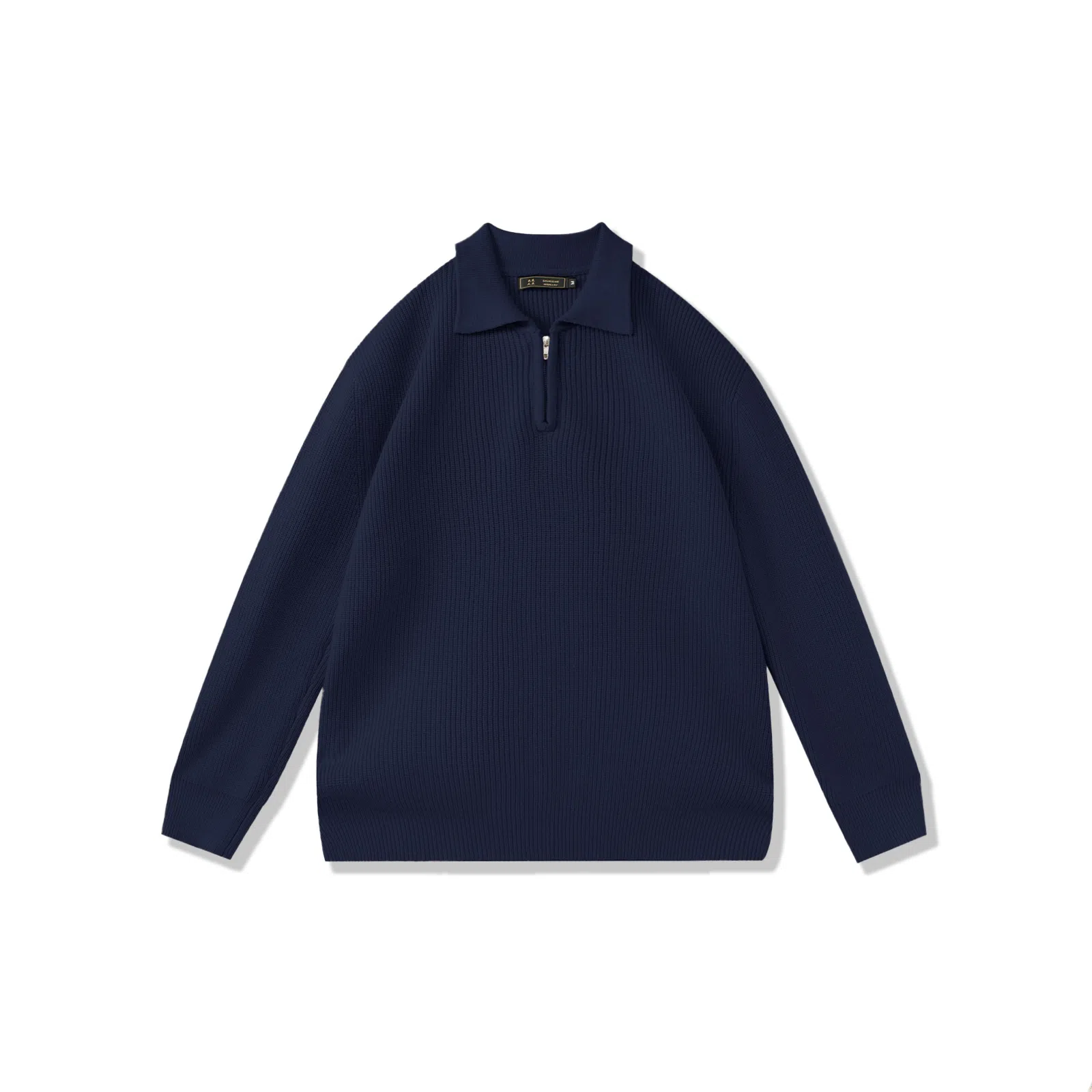 我是大卫 港风复古小众半拉链翻领设计感宽松套头针织衫 男女同款