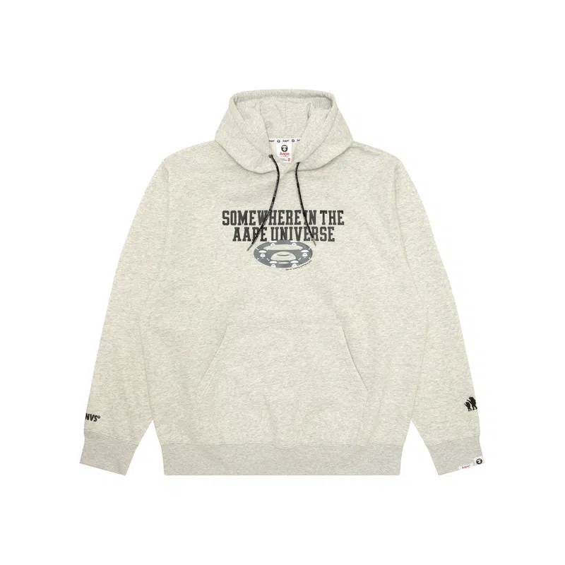 Aape FW24 Ape Face Letter Print Hoodie White