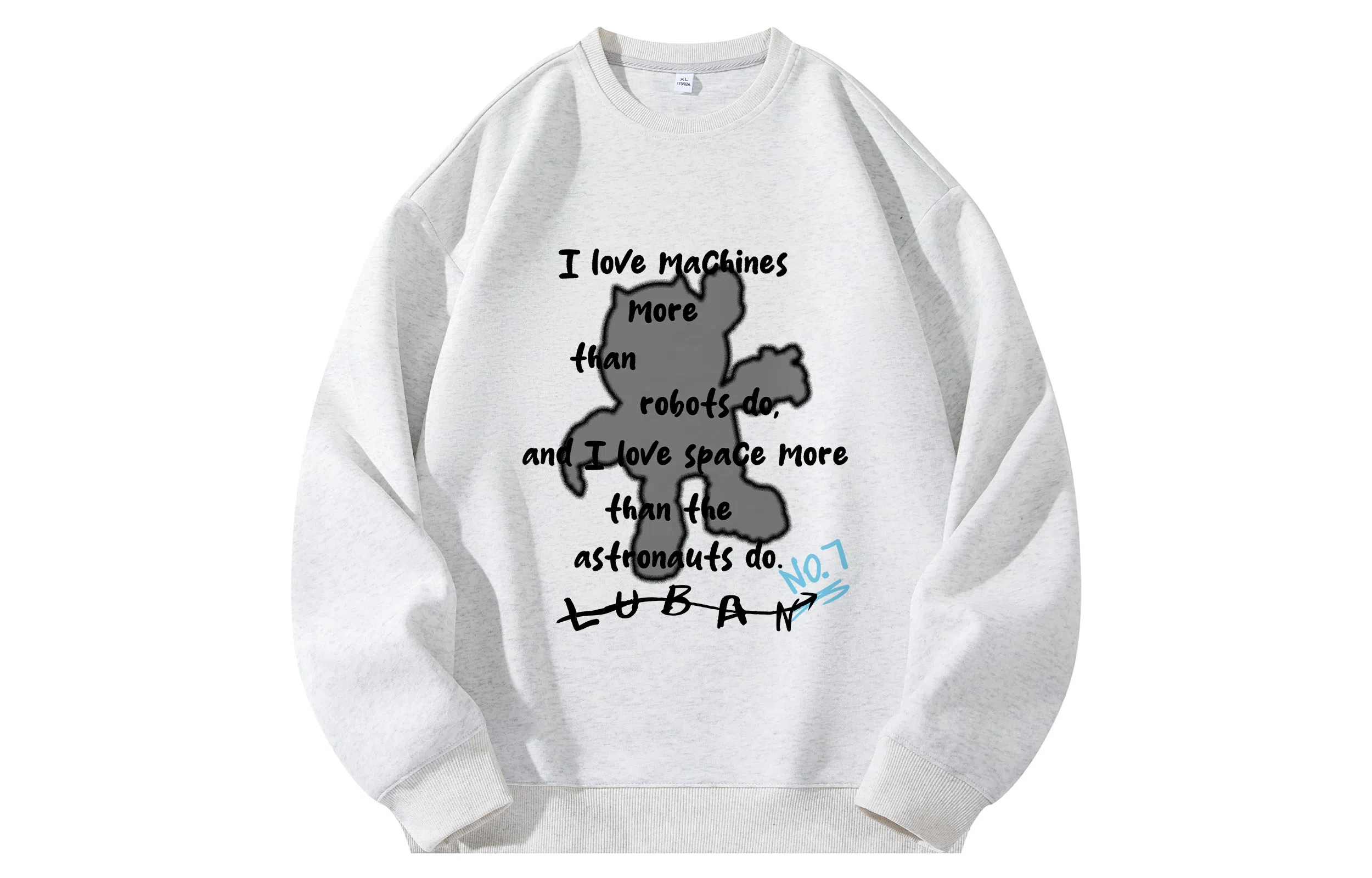 王者荣耀 鲁班七号星空梦想款 美式保暖日常学院风百搭创意落肩长袖无性别休闲宽松多巴胺圆领卫衣 男女同款