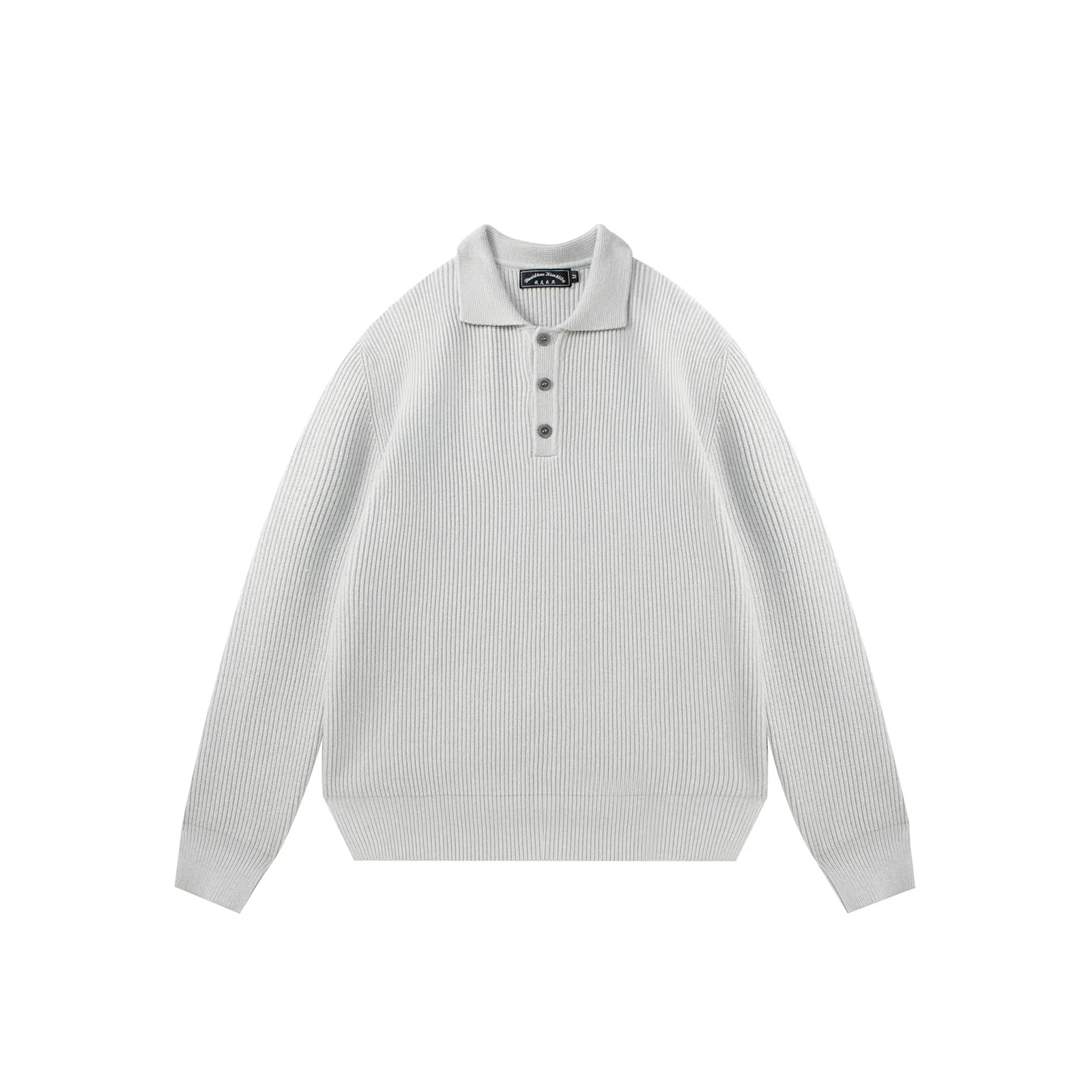 我是大卫 韩版气质纯色慵懒风翻领重磅高级日系针织衫 男女同款