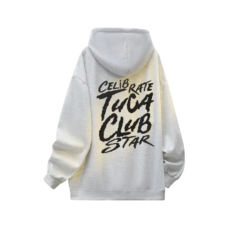 啄木鸟 美式高街复古背面印花休闲宽松卫衣 男女同款 黑色