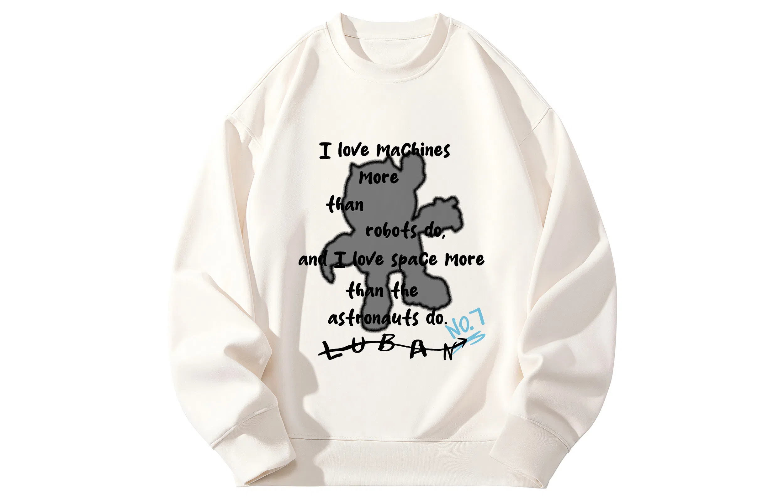 王者荣耀 鲁班七号星空梦想款 美式保暖日常学院风百搭创意落肩长袖无性别休闲宽松多巴胺圆领卫衣 男女同款