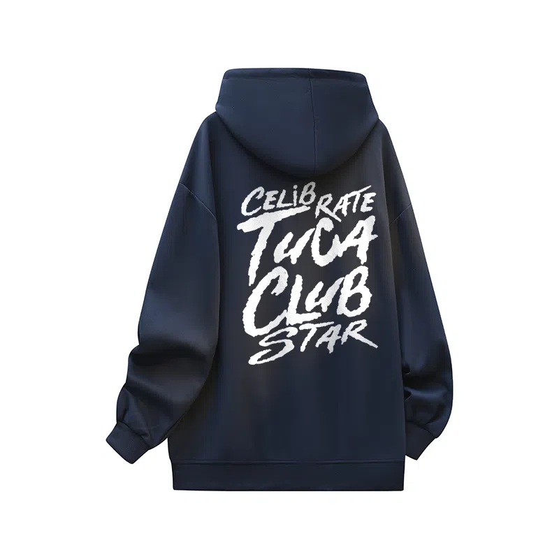 啄木鸟 美式高街复古背面印花休闲宽松卫衣 男女同款 黑色