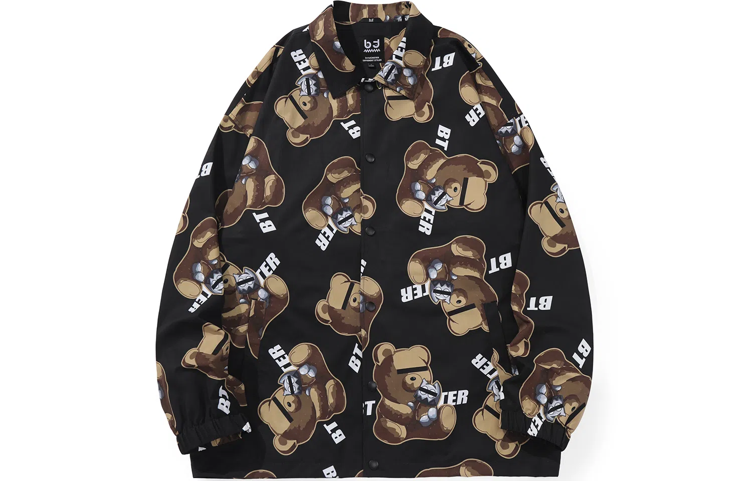 bt Bear Print Graffiti Jacket