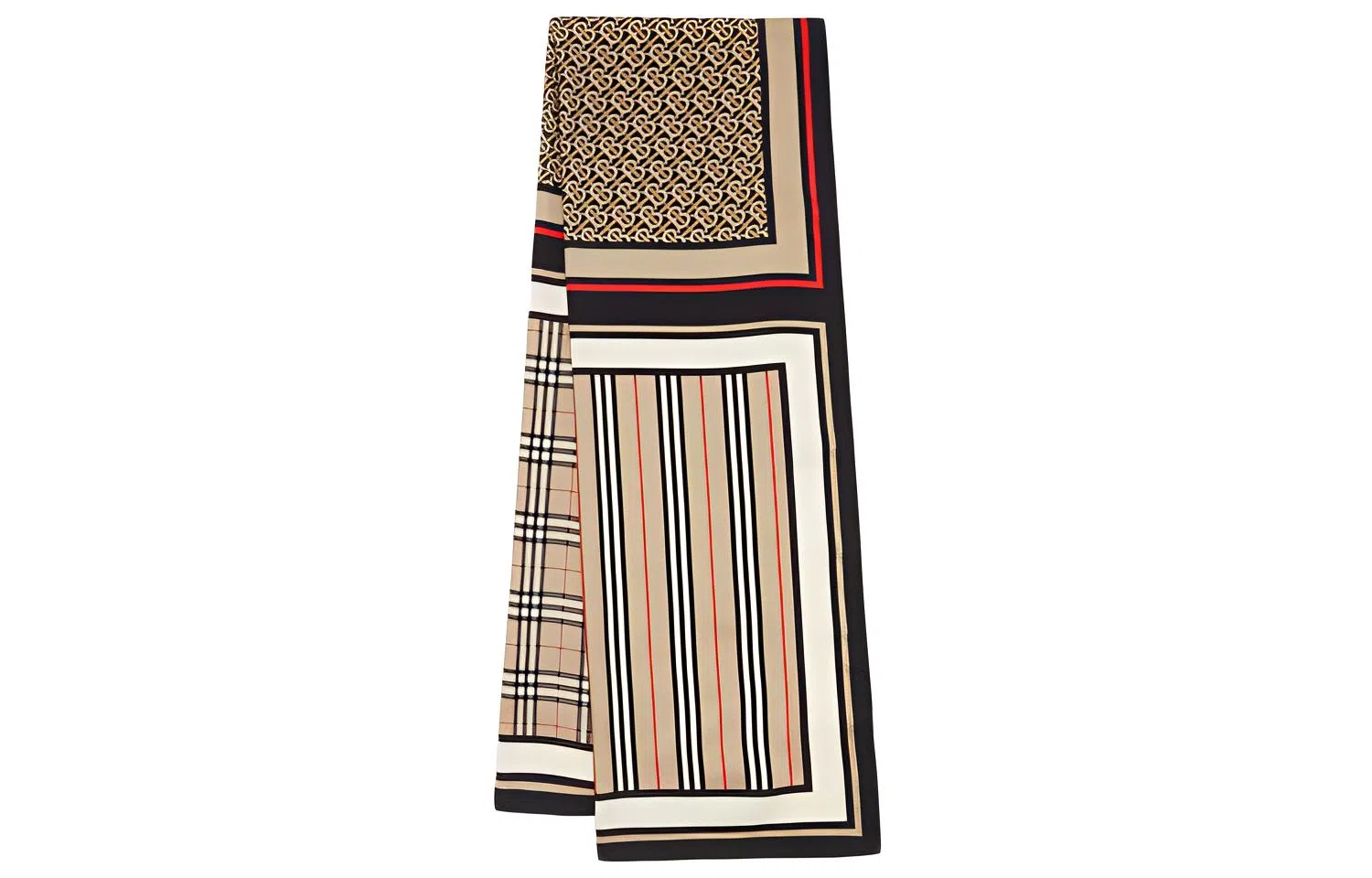 Burberry TB Logo Classic Check Silk Scarf