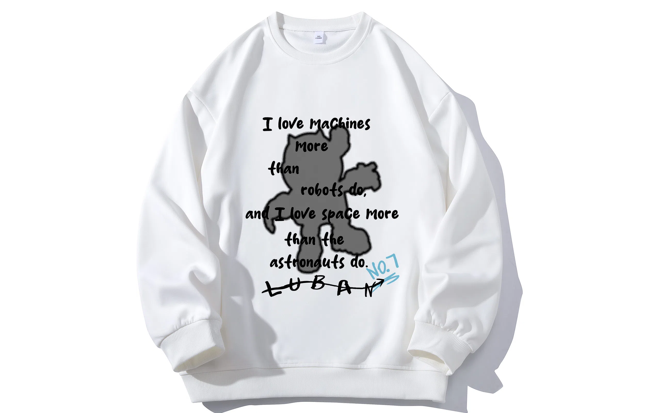 王者荣耀 鲁班七号星空梦想款 美式保暖日常学院风百搭创意落肩长袖无性别休闲宽松多巴胺圆领卫衣 男女同款