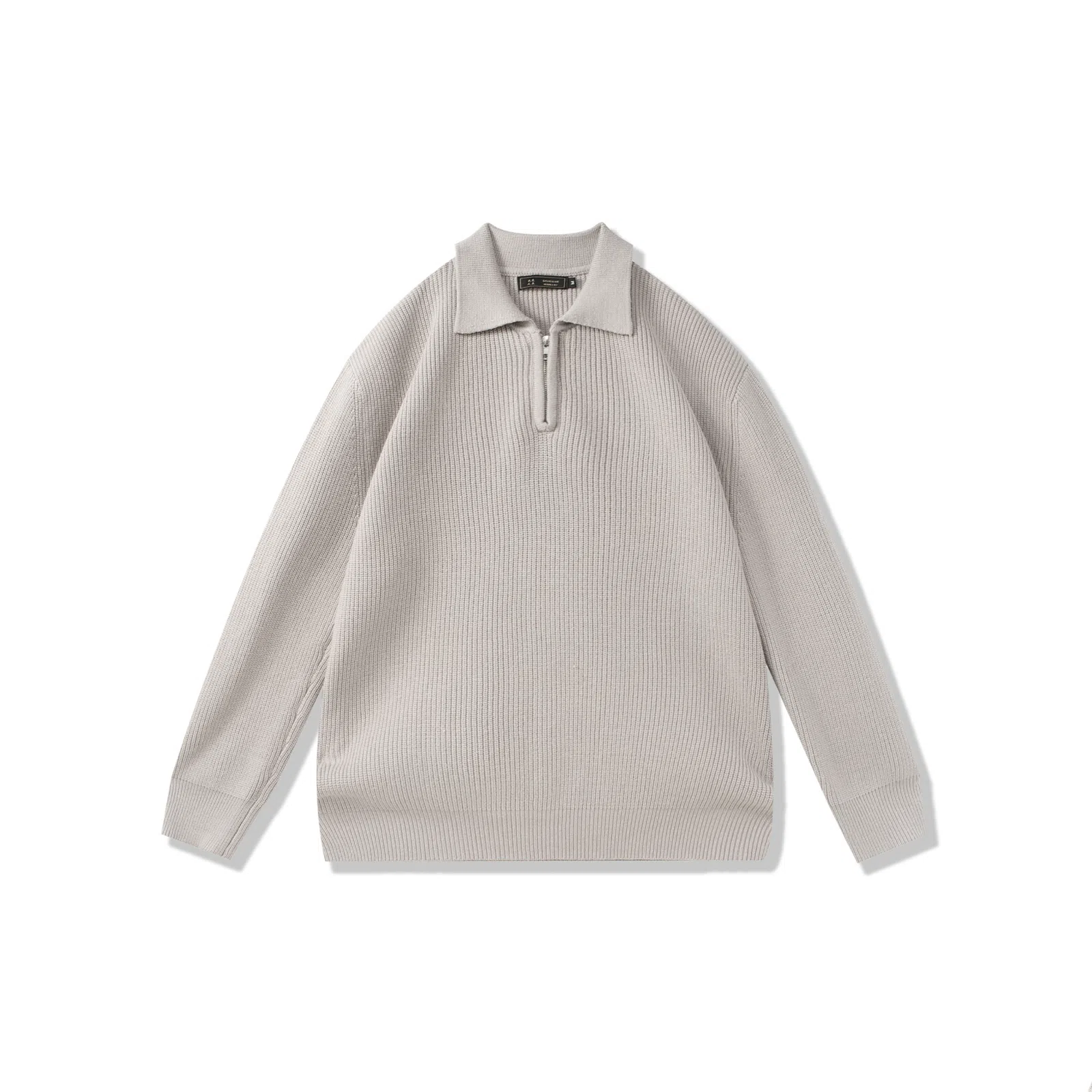 我是大卫 港风复古小众半拉链翻领设计感宽松套头针织衫 男女同款