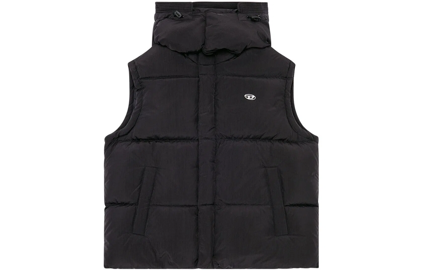 DIESEL Logo Vest with Detachable Hood Black