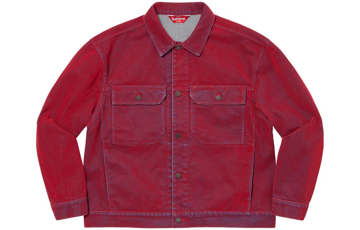 Supreme SS23 Week 4 FLOCKED DENIM TRUCKER JACKET