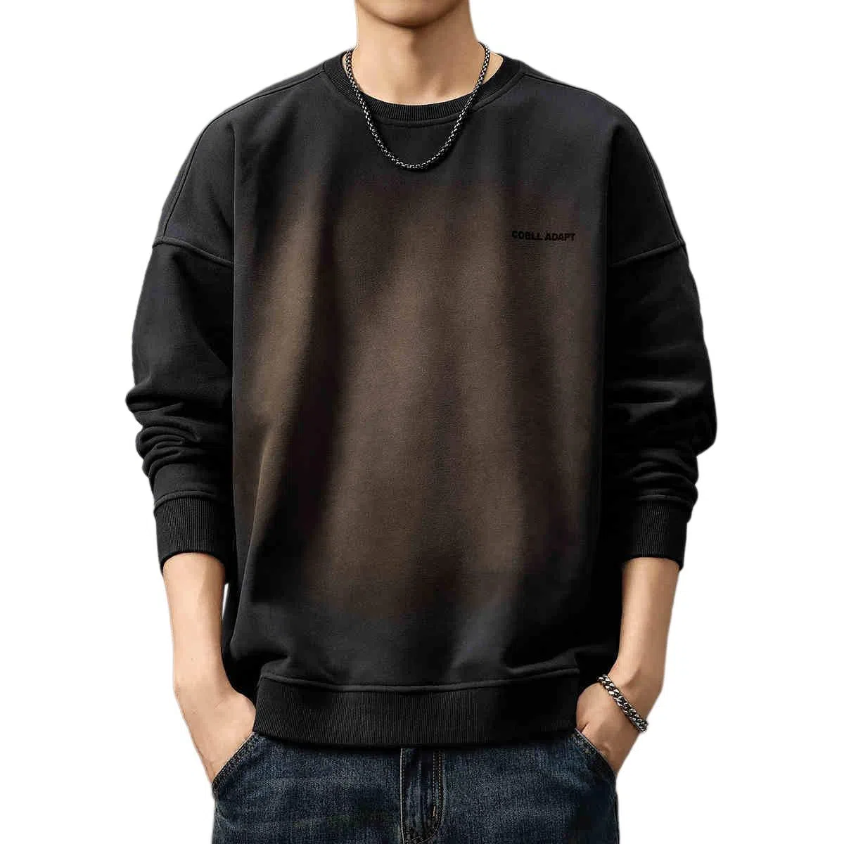 贵色 复古圆领长袖卫衣 男款