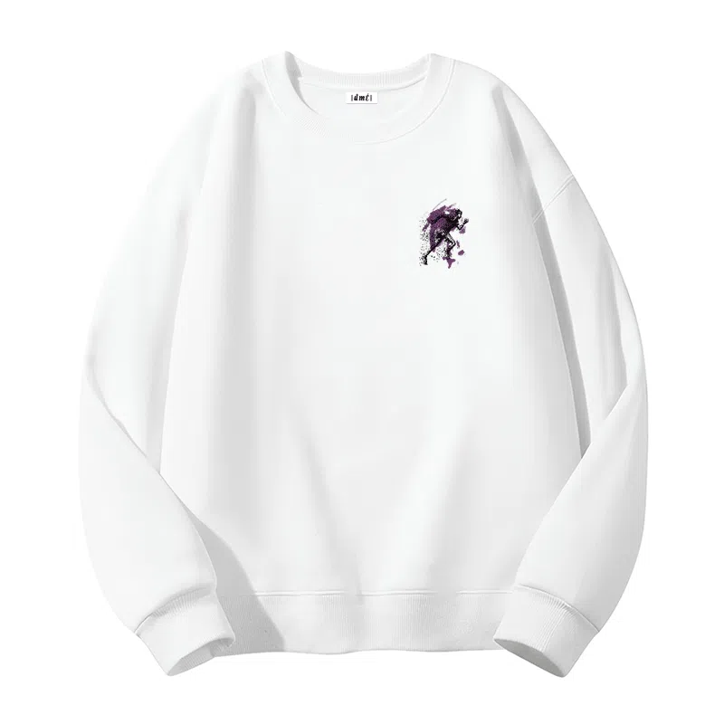 【dme】 美式圆领复古人物印花宽松百搭套头纯色长袖卫衣 男女同款