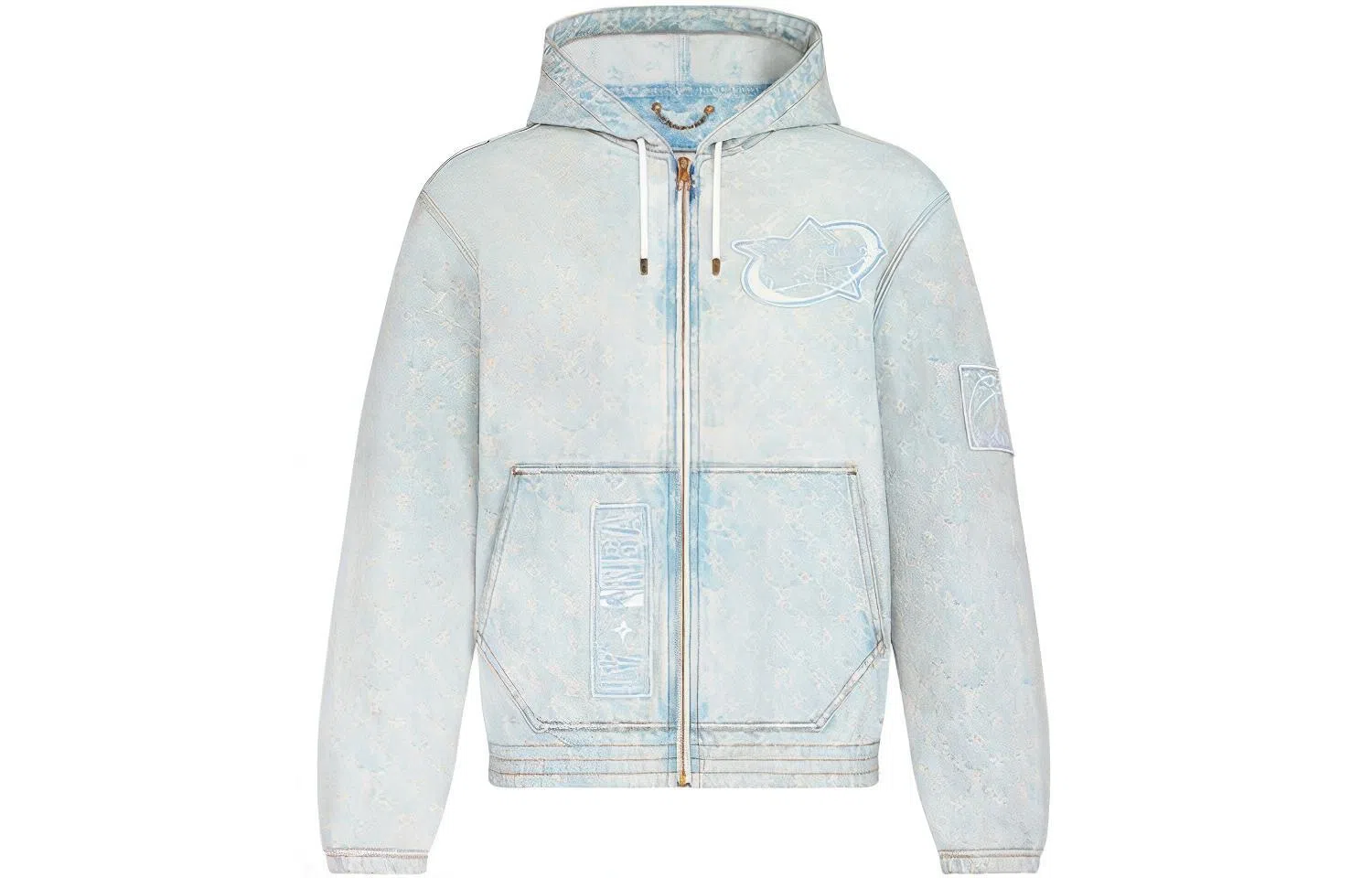 LOUIS VUITTON x NBA Classic Zip Hoodie Denim Jacket