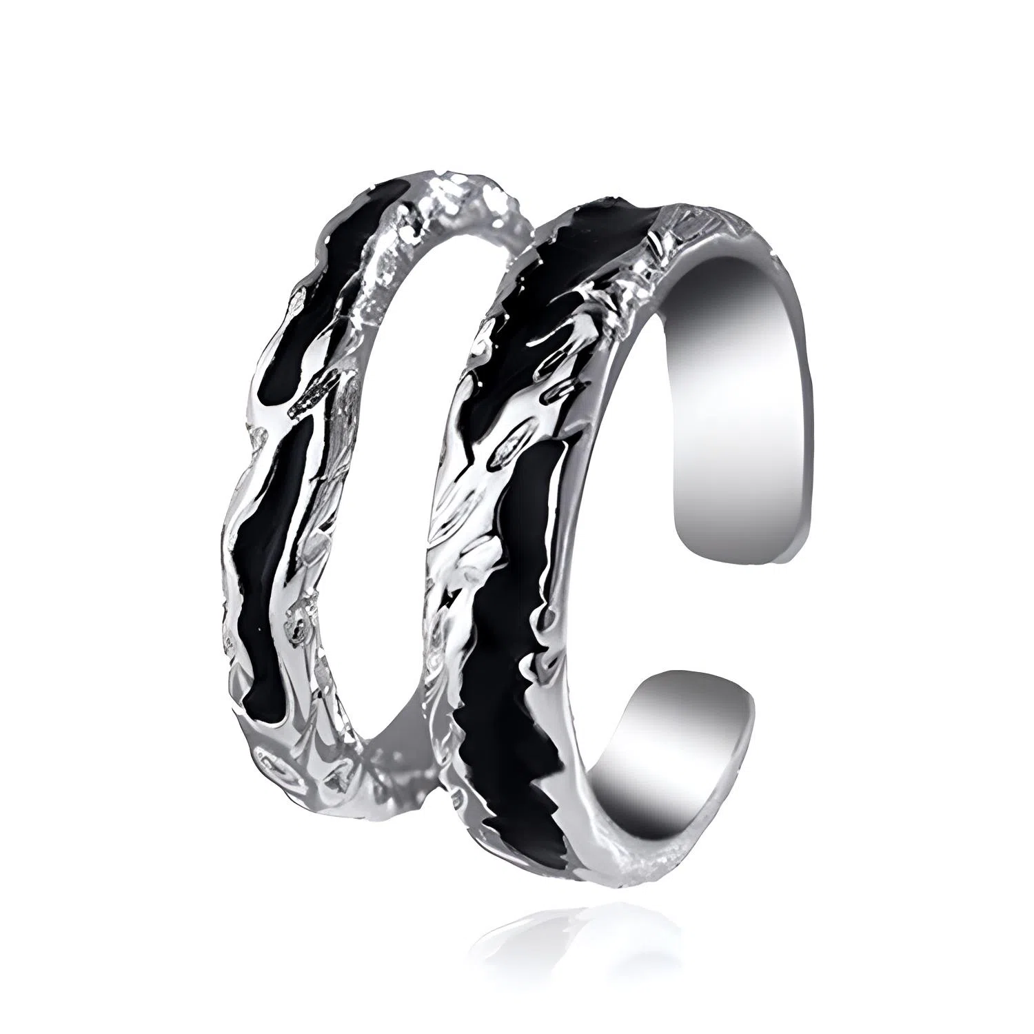 华髻 中国风复古暗影 国潮国风高级 小众设计 日常不规则设计 戒指 男女同款情侣款 礼物