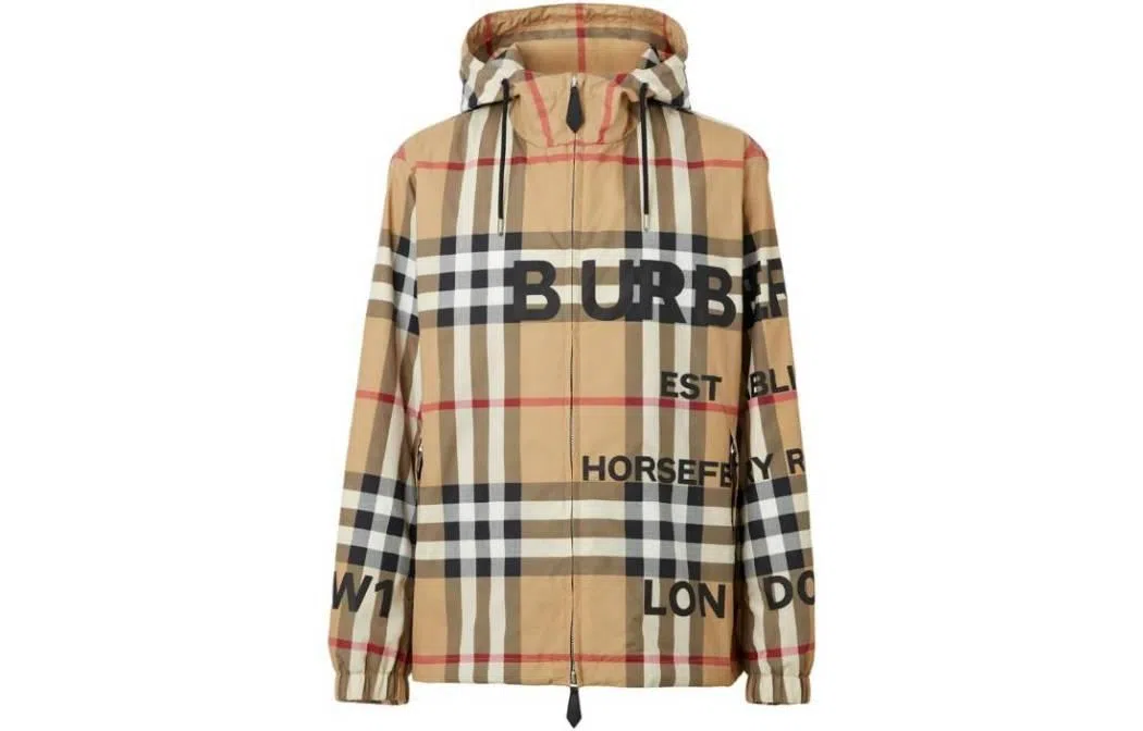 Burberry Logo Hoodie Jacket Brown