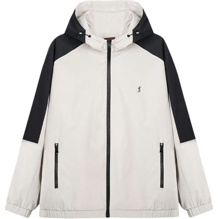 才子 连帽撞色拼接休闲夹克 男款