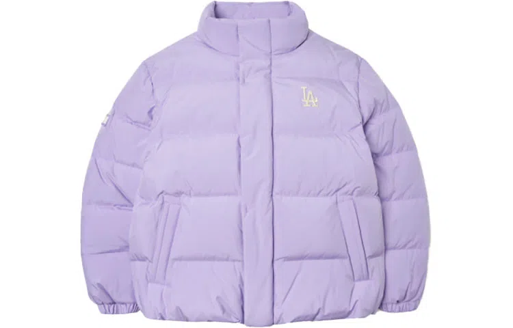 MLB Logo Puffer Jacket Light Purple