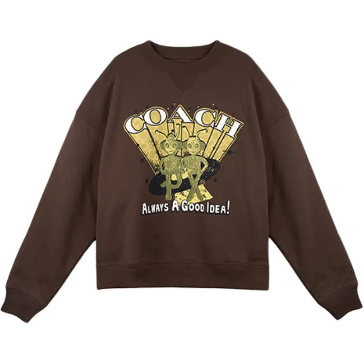 Coach Logo Crewneck Sweatshirt Cocoa