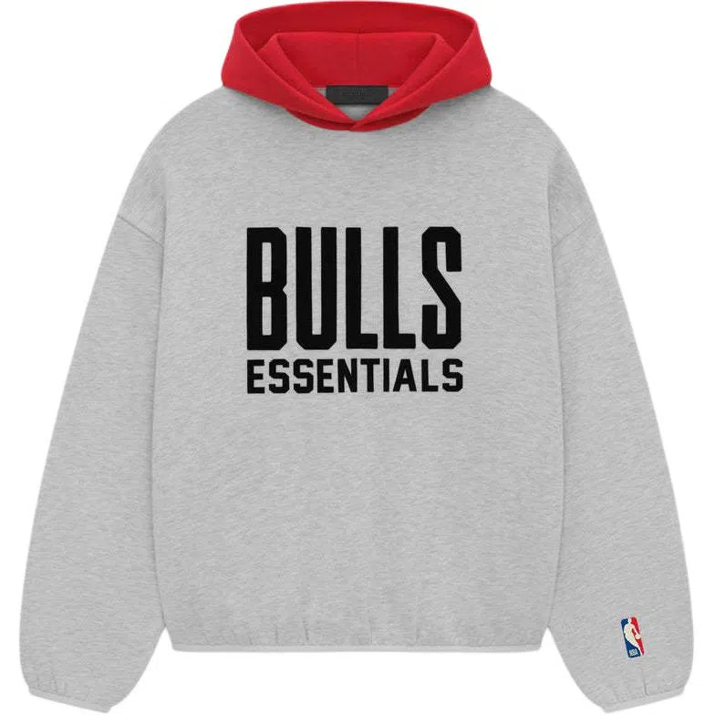 Fear of God Essentials x NBA Essentials Bulls Hoodie Light Heather