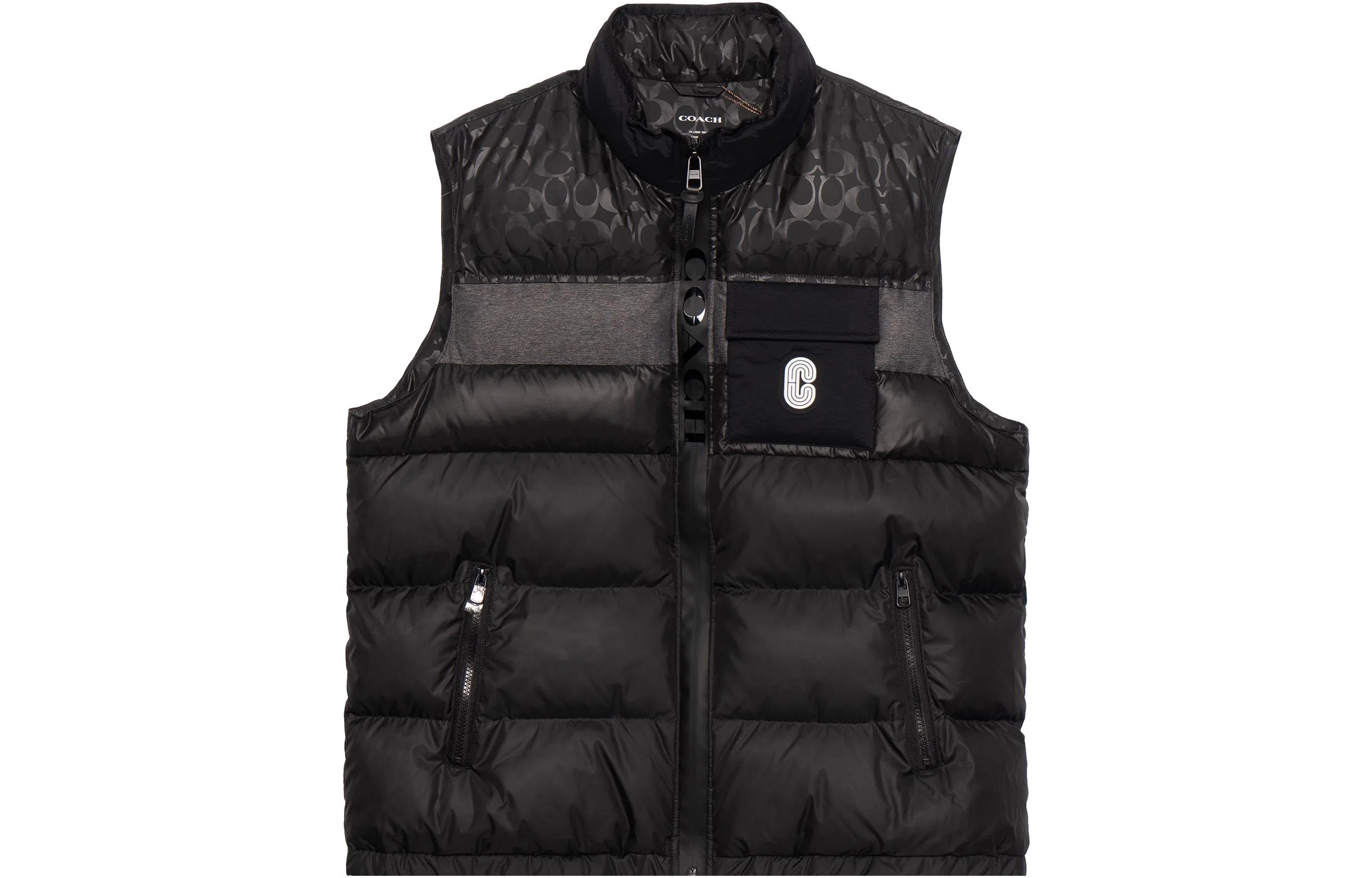 COACH Logo Down Vest Black