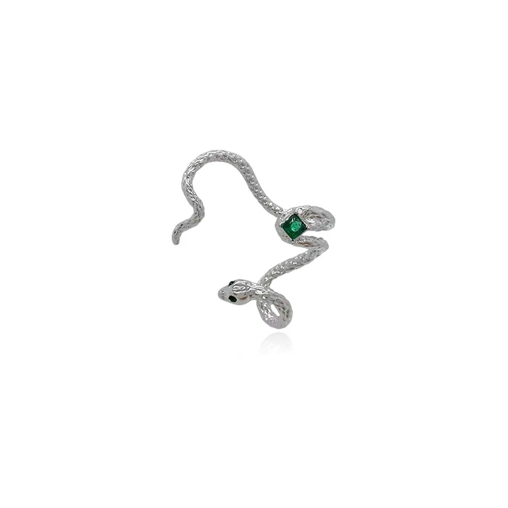 希遇 潮汐灵蛇新中式 轻奢小众设计日常百搭 时尚简约  冷淡风创意设计 合金 耳夹 男女同款情侣款