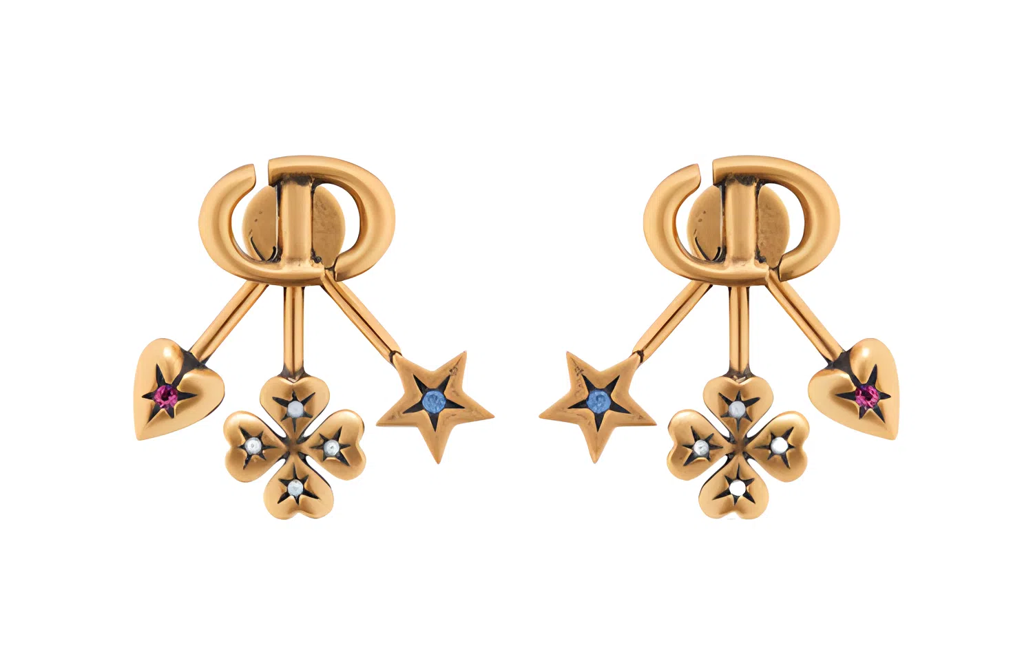 Dior Logo Earrings Gold