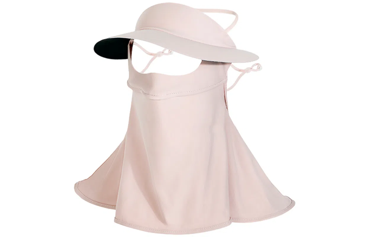 优幽兰 韩版百搭护眼角脸罩夏季防紫外线骑车遮阳帽子一体护颈薄款脸基尼户外出行必备 锦纶 防晒面罩 女款