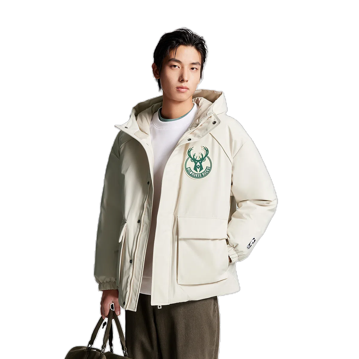 JACK JONES x NBA Bucks Down Jacket Moonlight Grey