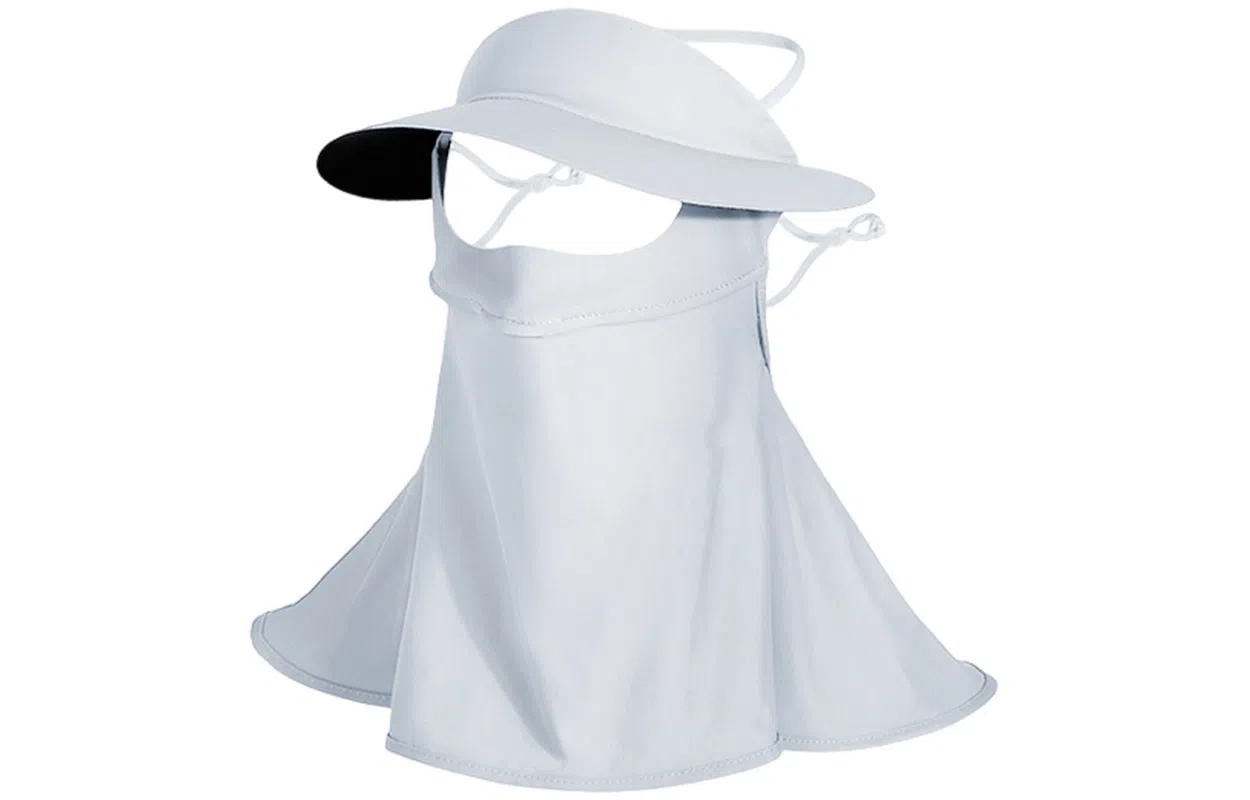 优幽兰 韩版百搭护眼角脸罩夏季防紫外线骑车遮阳帽子一体护颈薄款脸基尼户外出行必备 锦纶 防晒面罩 女款