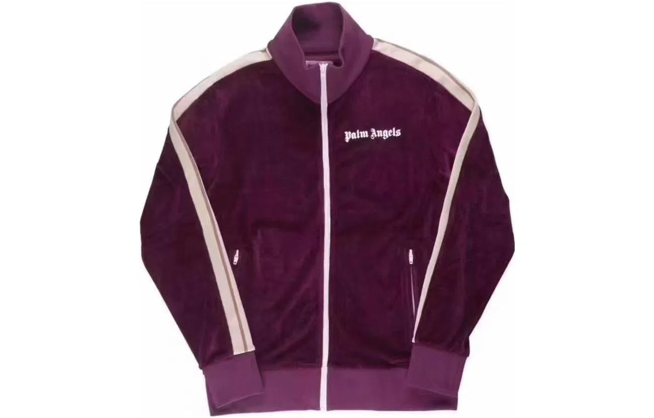 Palm Angels Velvet Logo Jacket Purple