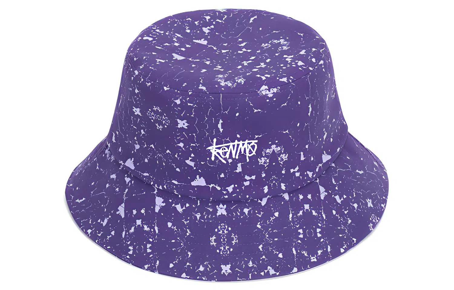 肯默 纯棉渔夫帽 抽象潮流印花 防晒遮阳帽 男女同款 黑色/白色/紫色