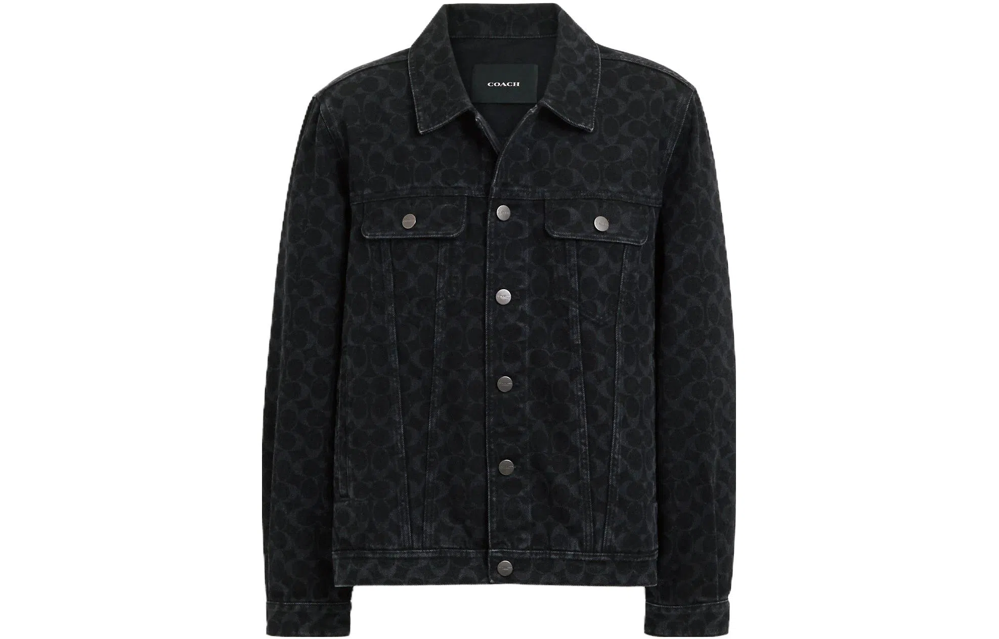 Coach Letter Logo Denim Jacket Black