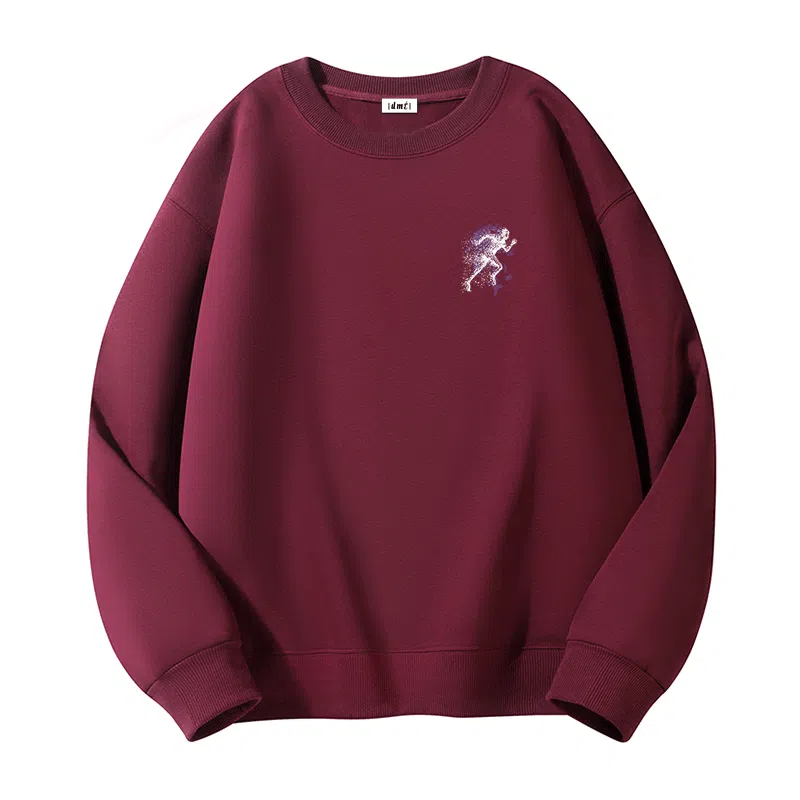 【dme】 美式圆领复古人物印花宽松百搭套头纯色长袖卫衣 男女同款