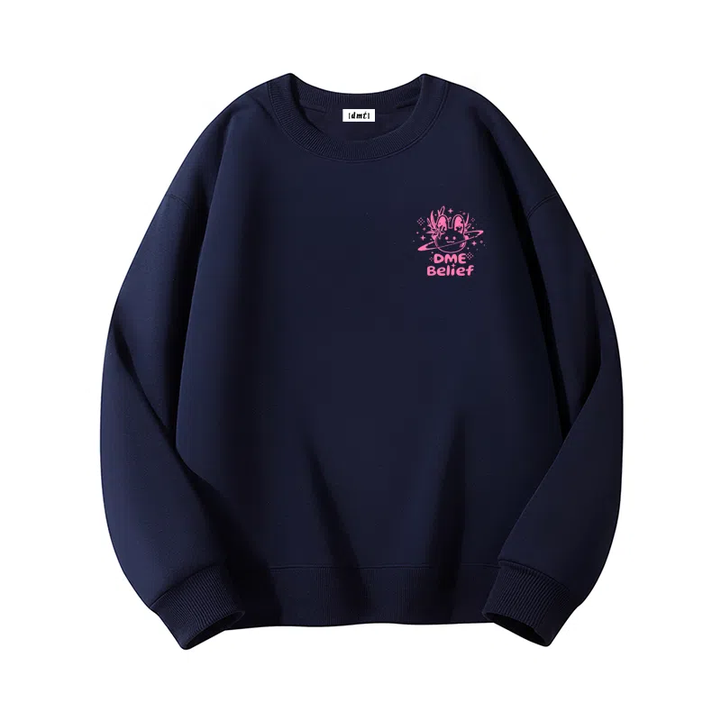 【dme】 星球小兔子字母印花设计潮流时尚版型宽松可爱休闲圆领卫衣 男女同款