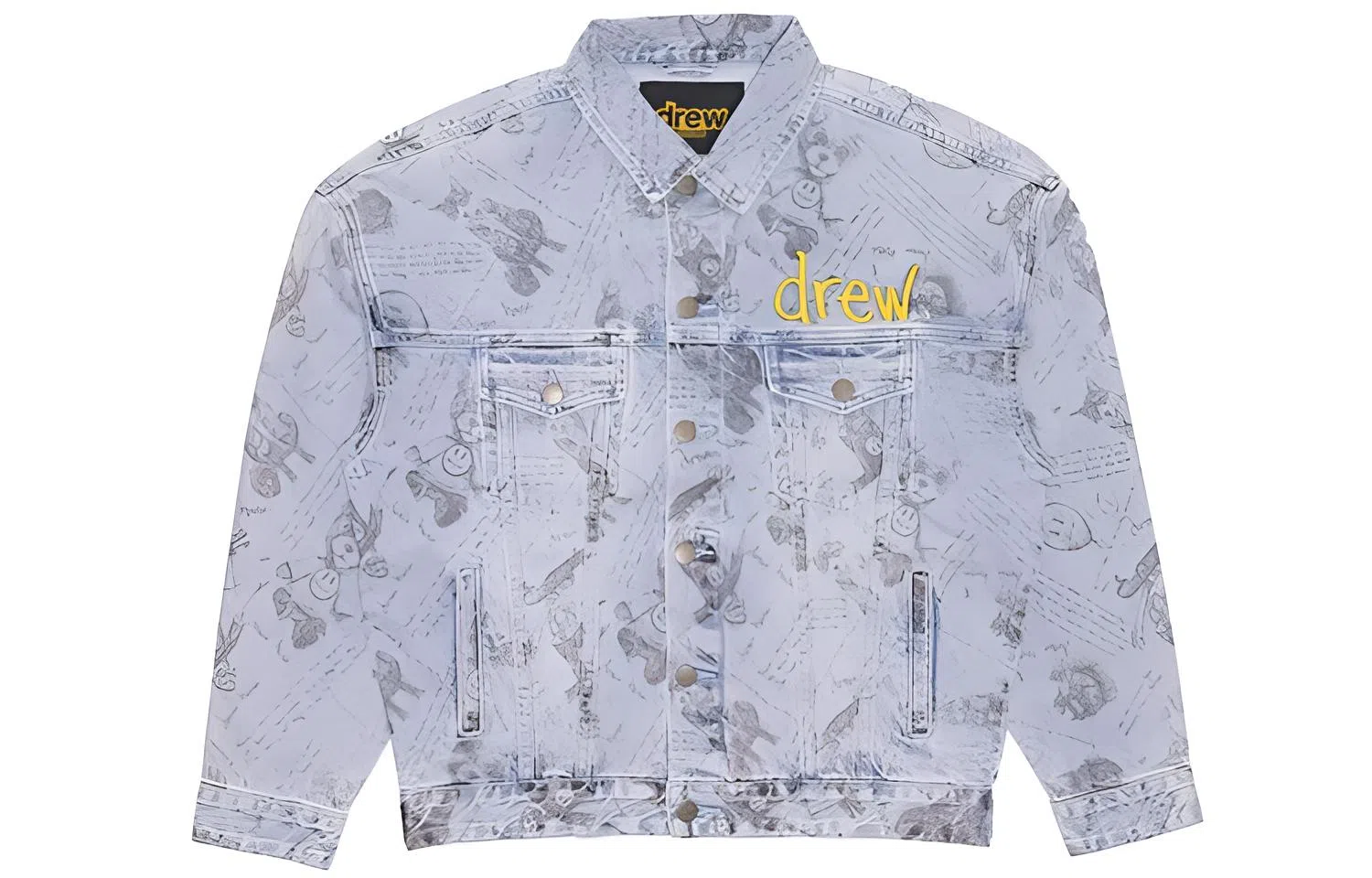 Drew House logo Idears Trucker Jacket Vintage Indigo Logo