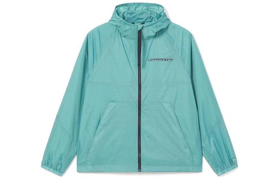 Lacoste Logo Print Hoodie Jacket Blue